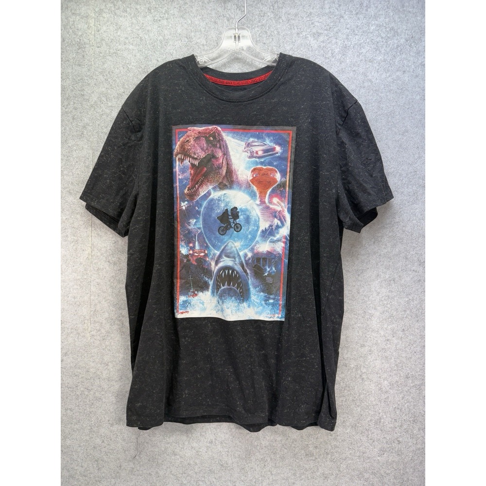 Jurrasic Park, ET, Jaws, Back To The Future BLK T-Shirt Men's XL